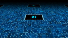 的未来概念人工情报技术Cpu中央处理器单位和电路董事会为电子和技术