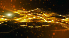 黄金颜色数字粒子波流摘要运动技术背景概念