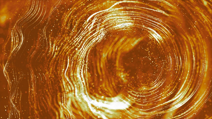 黄金颜色数字粒子波流和扭摘要运动技术背景概念