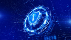 胡德和盾图标网络安全数字数据网络保护未来技术网络概念