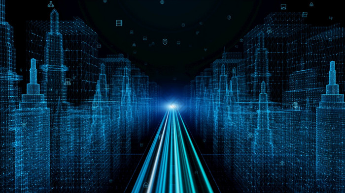 数字城市数字网络空间与粒子和数字数据网络连接高速连接数据分析过程摘要背景概念