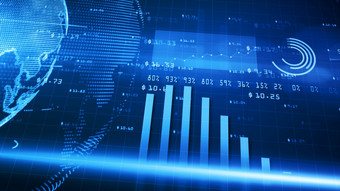 数字金融图表酒吧金融投资趋势周围的世界大数据和股票市场业务和金融背景