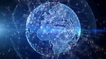 技术网络数据连接数字数据网络和网络安全未来主义的全球和社会网络连接背景概念呈现