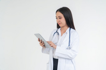 女医生医生持有平板电脑为检查病人健康医院概念在线医疗保健信息和紧急医疗保健援助服务医疗服务