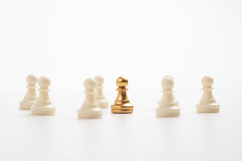 金国际象棋兵站与的团队显示影响和赋权概念业务领导为领袖团队成功的竞争赢家和领袖与影响