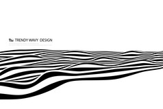 摘要黑色的和白色行波设计装饰封面你可以使用为海报艺术作品模板设计打印宣传册插图向量每股收益