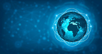 网络全球地球通信网络地图的世界蓝色的地图黑暗蓝色的背景地图世界向量全球物流网络