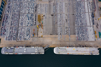 站卸货航运货物容器业务进口出口汽车和所<strong>有产</strong>品泰国空中前视图