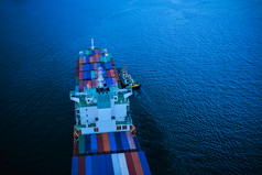 业务和行业航运和服务交付货物容器开放海国际亚洲太平洋弗罗姆泰国晚上图片风格空中视图
