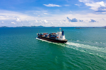 航运货物容器业务服务行业进口和进口国际的海恐惧泰国空中视图从无人机