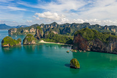 2015海滩和度假村旅游吸引力甲米泰国空中视图