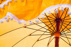 细节古老的雨伞使用的任命仪式