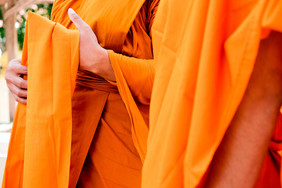 的袍佛教僧侣特写镜头佛教和尚