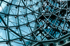 细节图像现代玻璃建筑体系结构