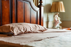 细节图像古董奢侈品床上和家具床上房间室内设计和装饰