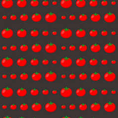 向量插图无缝的背景蔬菜模式与西红柿的黑暗