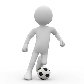足球球员运球与球呈现高决议与扩散
