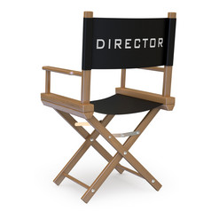 电影导演rsquo椅子回来视图呈现高决议白色背景与扩散阴影