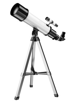 望远镜三脚架孤立的白色背景