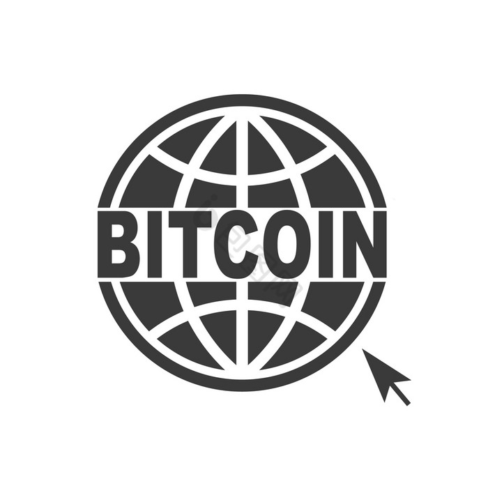 比特币全球图标标志向量插图比特币全球图片