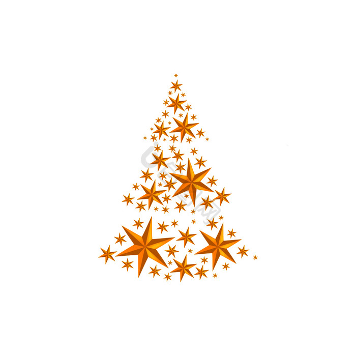 星星圣诞节树假期向量插图星星圣诞节树