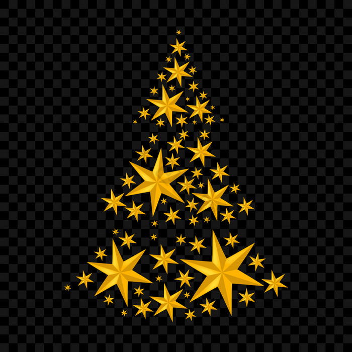 星星圣诞节树假期向量插图星星圣诞节树