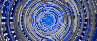 轮隧道内部宇宙<strong>飞船</strong>形成银金属结构与蓝色的灯插图隧道内部宇宙<strong>飞船</strong>形成银金属结构与蓝色的灯插图