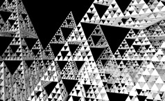 灰色的sierpinski三角形纹理黑色的背景分形与的整体形状等边三角形三角形细分递归地成小等边三角形三角形插图sierpinski三角形纹理黑色的背景分形与的整体形状等边三角形三角形细分递归地成小等