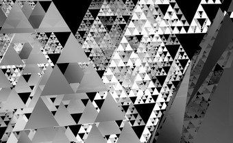灰色的sierpinski三角形纹理黑色的背景分形与的整体形状等边三角形三角形细分递归地成小等边三角形三角形插图sierpinski三角形分形几何数学装饰有创意的艺术风格现代孤立的图标摘要算法背景装饰