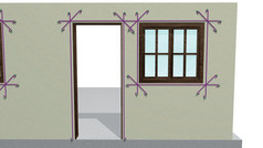 图显示的元素使用加强的空心空间的墙在哪里门和窗户是放置插图