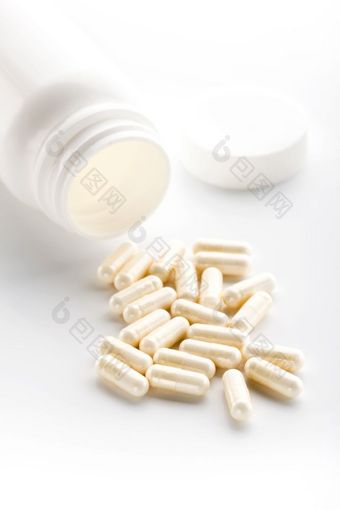 酸奶胶囊孤立的白色背景酸奶胶囊援助维护正常的健康的<strong>胃肠</strong>系统和消化函数