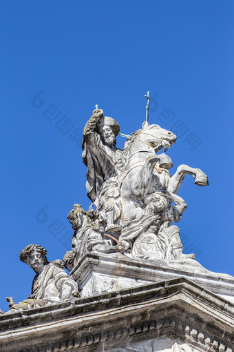 马术雕像圣地亚哥的使徒圣地亚哥雕塑圣詹姆斯raxoi宫圣地亚哥孔波斯特拉大教堂