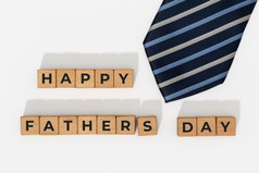 快乐父亲一天块与领带白色背景庆祝活动事件背景