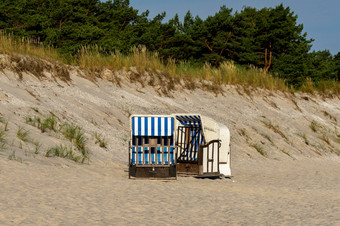 海滩椅子沙丘的桑迪海滩海滩椅子沙丘