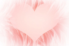 粉红色的背景爱心羽毛天使为设计元素快乐情人节一天婚礼卡
