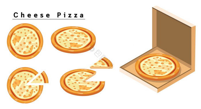 奶酪披萨盒子披萨等角披萨片披萨图片