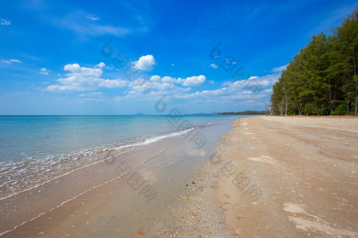 海波泡沫卡伦海滩普吉岛泰国和平海洋波海滩完美的度假胜地为放松海洋波海波海滩