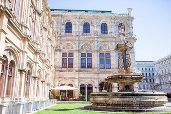 维也纳歌剧房子奥地利照片视图喷泉和雕像维也纳歌剧状态房子维也纳歌剧房子奥地利照片视图喷泉维也纳歌剧状态房子