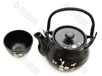 中国餐具为茶<strong>仪式</strong>在白色餐具为茶<strong>仪式</strong>