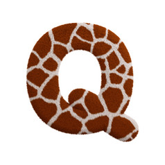 长颈鹿信大长颈鹿皮毛字体。孤立的白色背景这字母完美的为有创意的插图相关的但不有限的Safari野生动物非洲