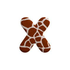 长颈鹿信小长颈鹿皮毛字体。孤立的白色背景这字母完美的为有创意的插图相关的但不有限的Safari野生动物非洲