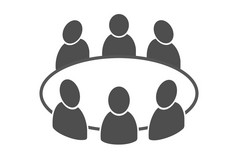团队业务会议与团队合作和协作平向量图标为应用程序和网站