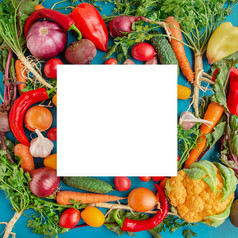 作文与生蔬菜西红柿辣椒胡萝卜茄子洋葱蓝色的背景框架蔬菜复制空间为文本作文与生蔬菜蓝色的背景框架蔬菜