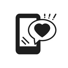 智能手机与心表情符号消息屏幕行图标爱忏悔就像标志和象征爱的关系假期浪漫的消息传递智能手机移动电话短信消息主题