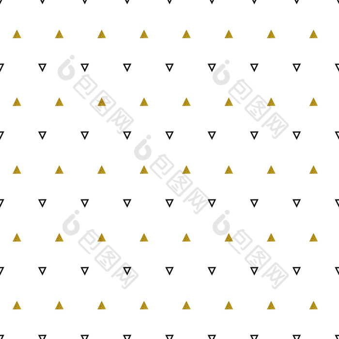 黄金三角形模式白色背景摘要无缝的重复模式最小的设计与金闪闪发光的几何形状向量插图黄金三角形模式白色背景摘要无缝的重复模式最小的设计与金闪闪发光的几何形状向量插图