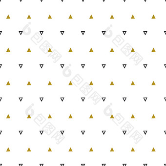 黄金三角形模式白色背景摘要无缝的重复模式最小的设计与金闪闪发光的<strong>几何形</strong>状向量插图黄金三角形模式白色背景摘要无缝的重复模式最小的设计与金闪闪发光的<strong>几何形</strong>状向量插图
