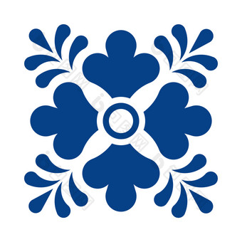 墨西哥塔拉韦拉瓷砖模式与花点缀传统的风格从普埃布拉经典蓝色的和白色花陶瓷作文与点和叶子人艺术设计从墨西哥墨西哥塔拉韦拉瓷砖模式与花点缀传统的风格从普埃布拉经典蓝色的和白色花陶瓷作文与点和叶子人艺术设计