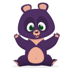有趣的卡通喜玛拉雅熊给拥抱大集合卡通森林动物向量插图为孩子们书