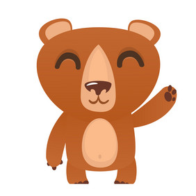 快乐卡通熊向量插图棕色的熊孤立的