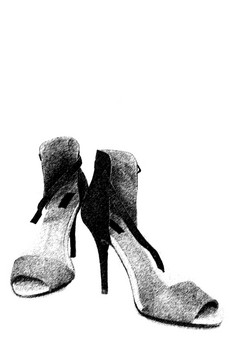时尚女鞋子在黑色的背景插图